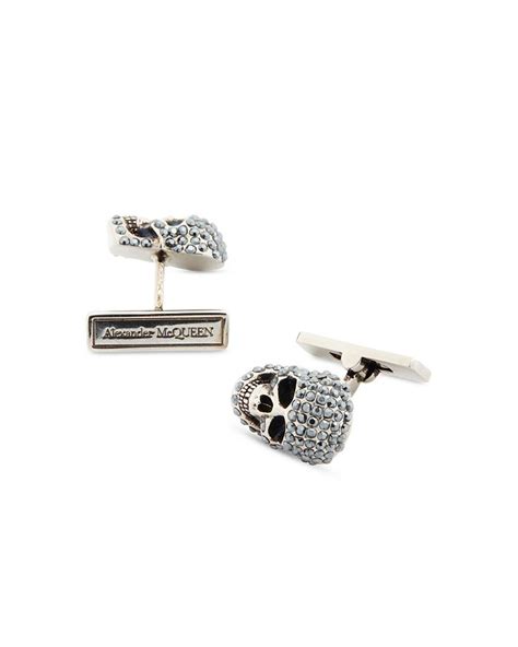 Alexander McQueen Crystal Skull Cufflinks .